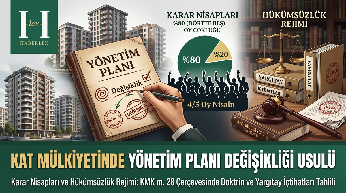 Kat Mülkiyetinde Yönetim Planı Değişikliği Usulü, Karar Nisapları ve Hükümsüzlük Rejimi: KMK m. 28 Çerçevesinde Doktrin ve Yargıtay İçtihatları Tahlili