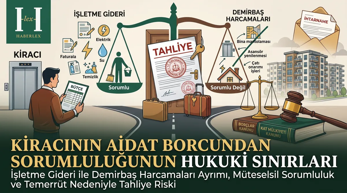 Kiracının Aidat Borcundan Sorumluluğunun Hukuki Sınırları: İşletme Gideri ile Demirbaş Harcamaları Ayrımı, Müteselsil Sorumluluk ve Temerrüt Nedeniyle Tahliye Riski